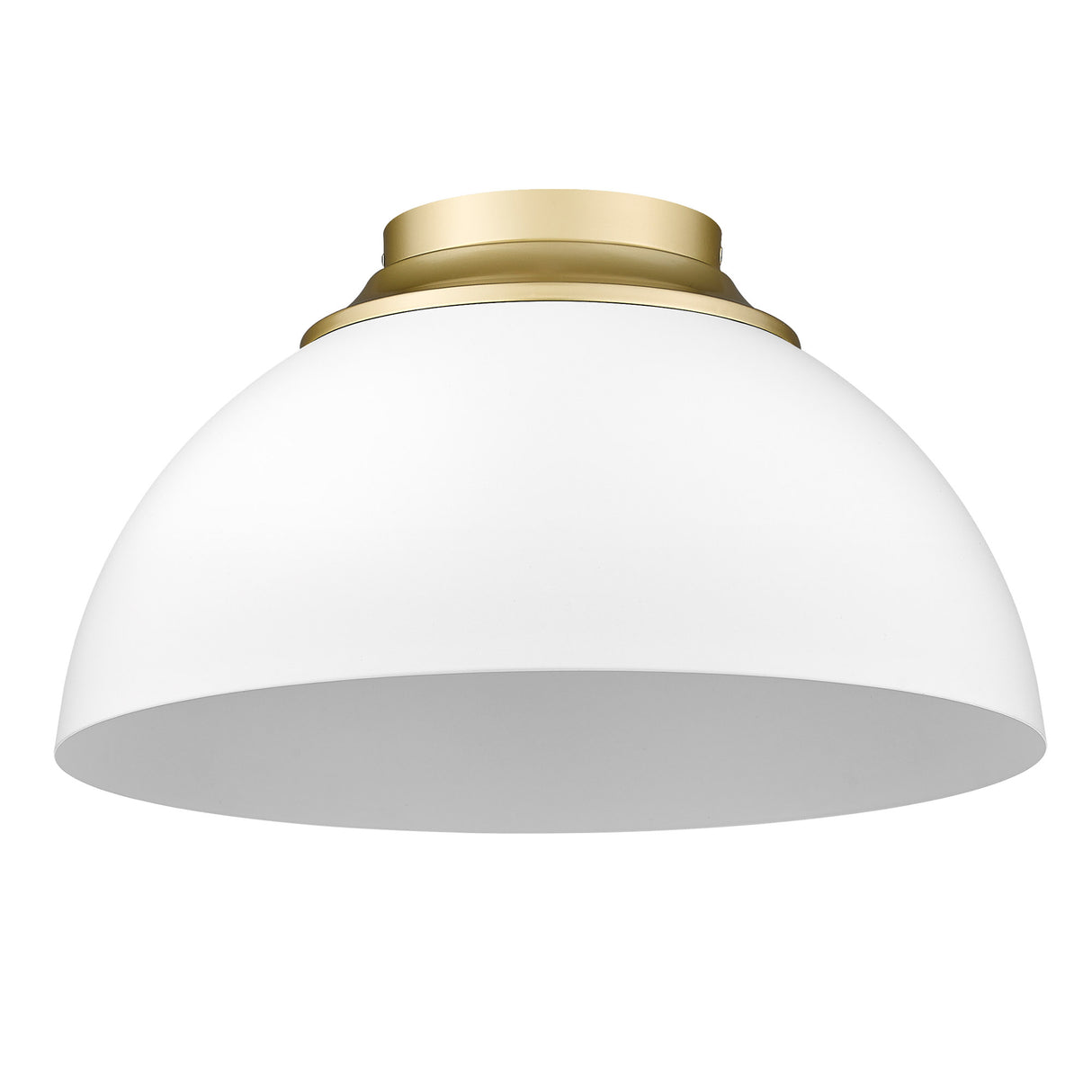 Zoey Flush Mount in Olympic Gold with Matte White Shade