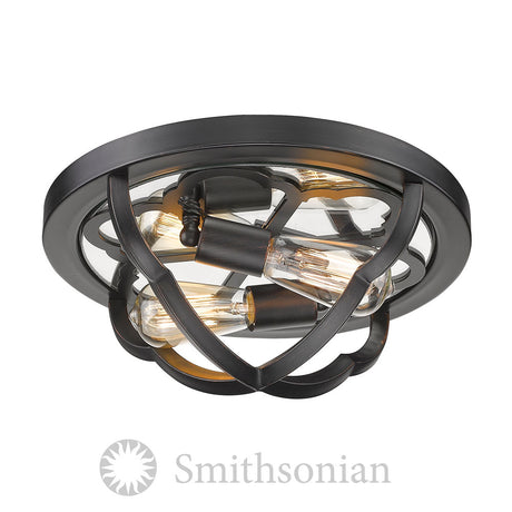 Smithsonian Saxon Flush Mount in Aged Bronze