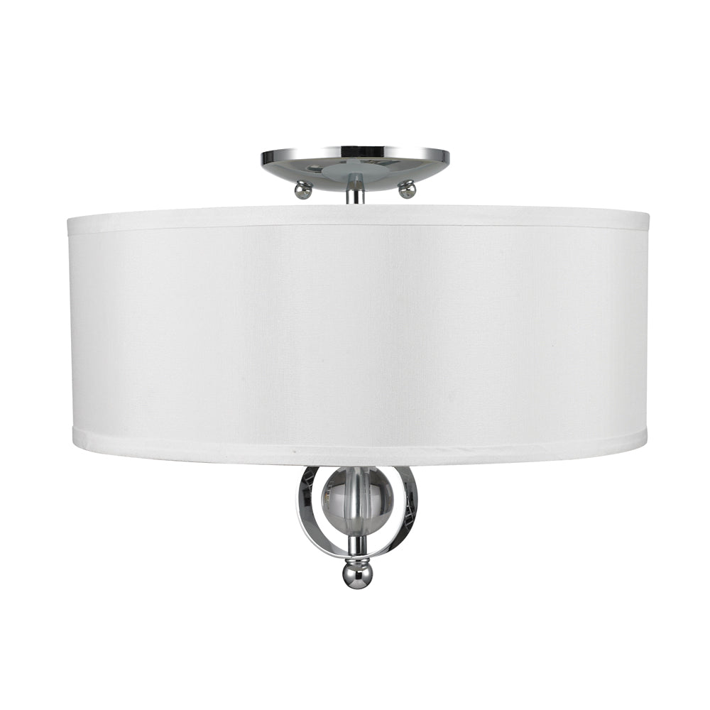 Cerchi Flush Mount in Chrome with Opal Satin Shade