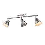 Duncan 3 Light Semi-Flush - Track Light in Pewter with Pewter Shades