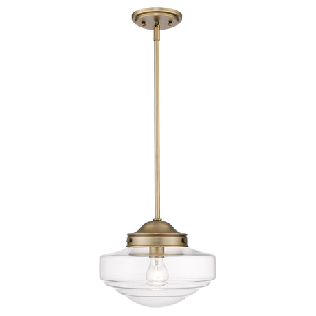 Ingalls Medium Pendant in Modern Brass and Clear Glass Shade