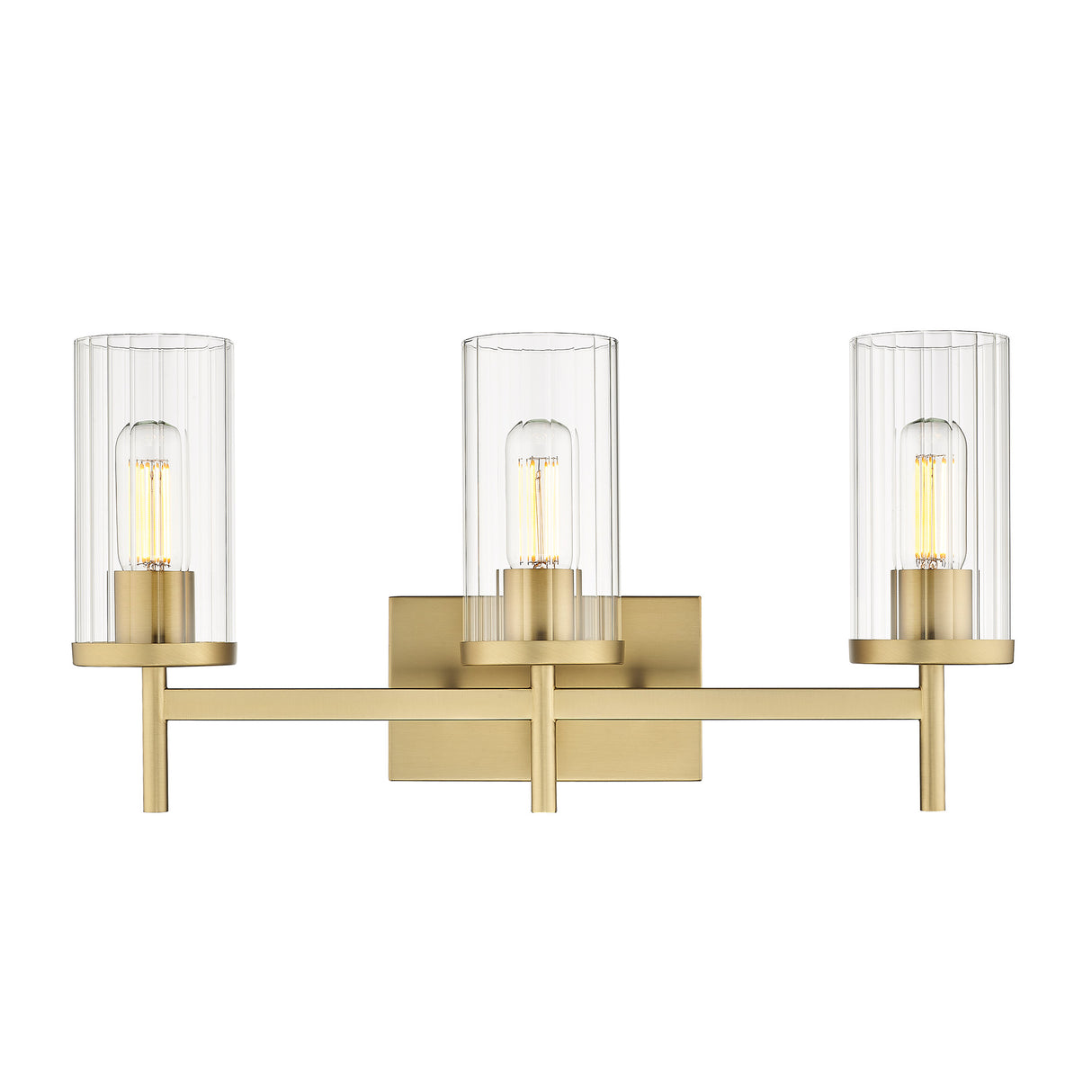 Winslett BCB 3-Light Bath Vanity in Brushed Champagne Bronze with Clear Glass Shade