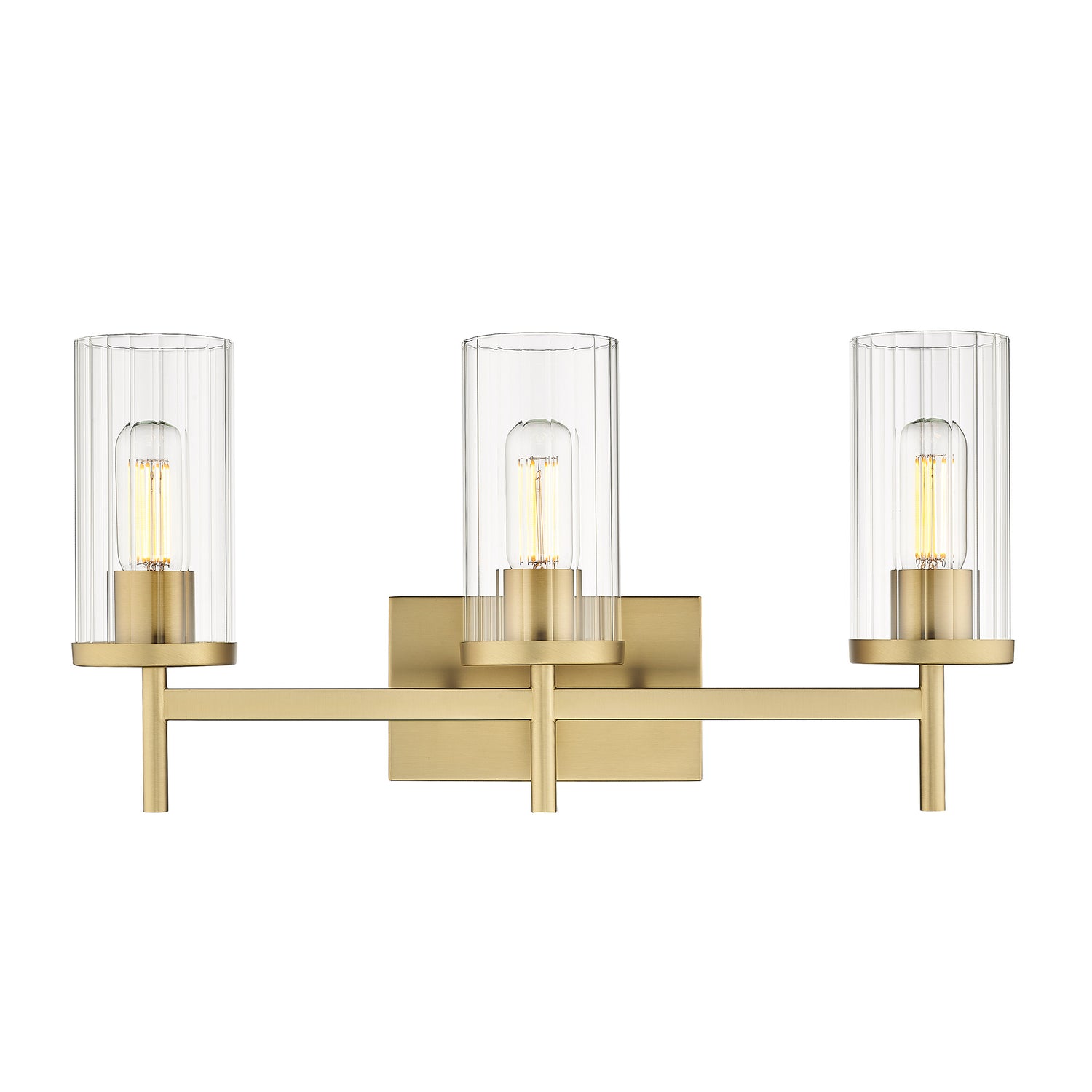 Winslett BCB 3-Light Bath Vanity in Brushed Champagne Bronze with Clear Glass Shade