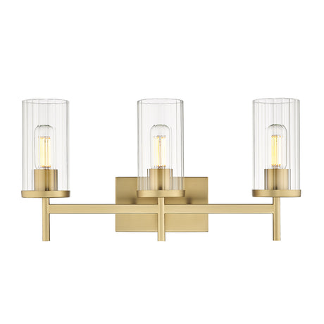 Winslett BCB 3-Light Bath Vanity in Brushed Champagne Bronze with Clear Glass Shade