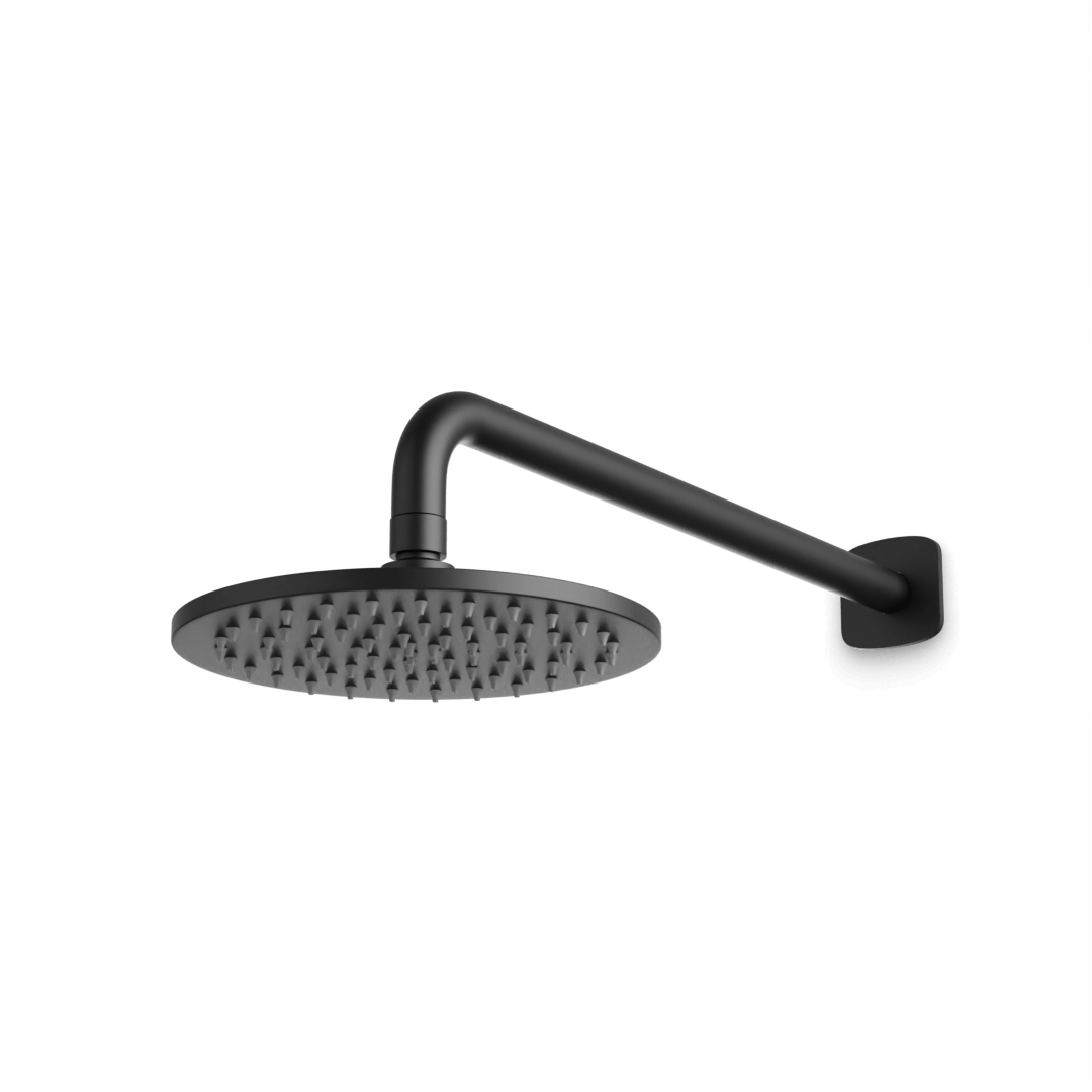 Artos Harmony 8" Rain Shower Head on Wall Mount Arm Matte Black – F924W8BK