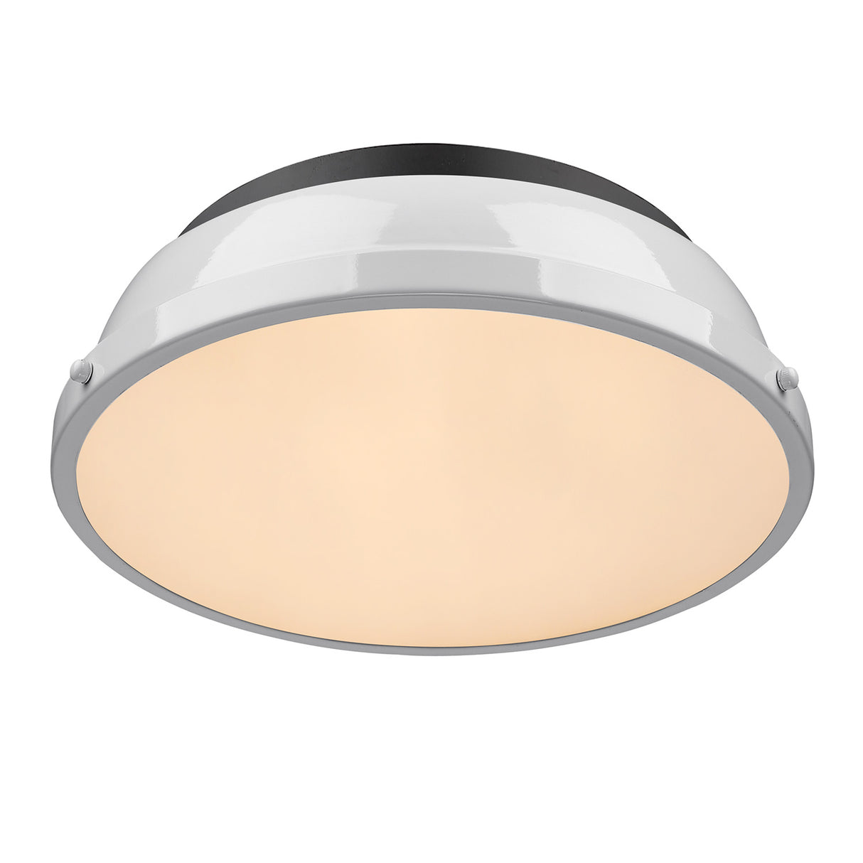 Duncan 14" Flush Mount in Matte Black with a White Shade