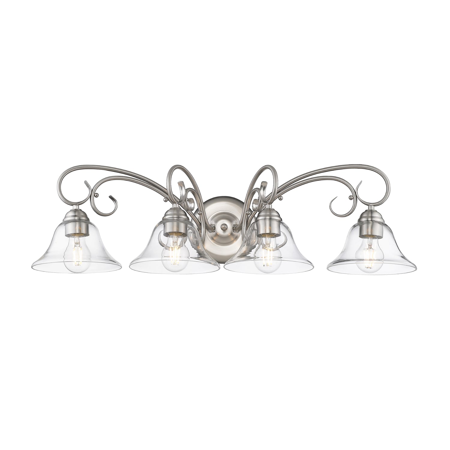 Homestead 4 Light Bath Vanity in Pewter with Clear Glass