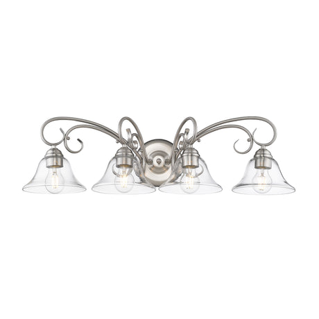 Homestead 4 Light Bath Vanity in Pewter with Clear Glass