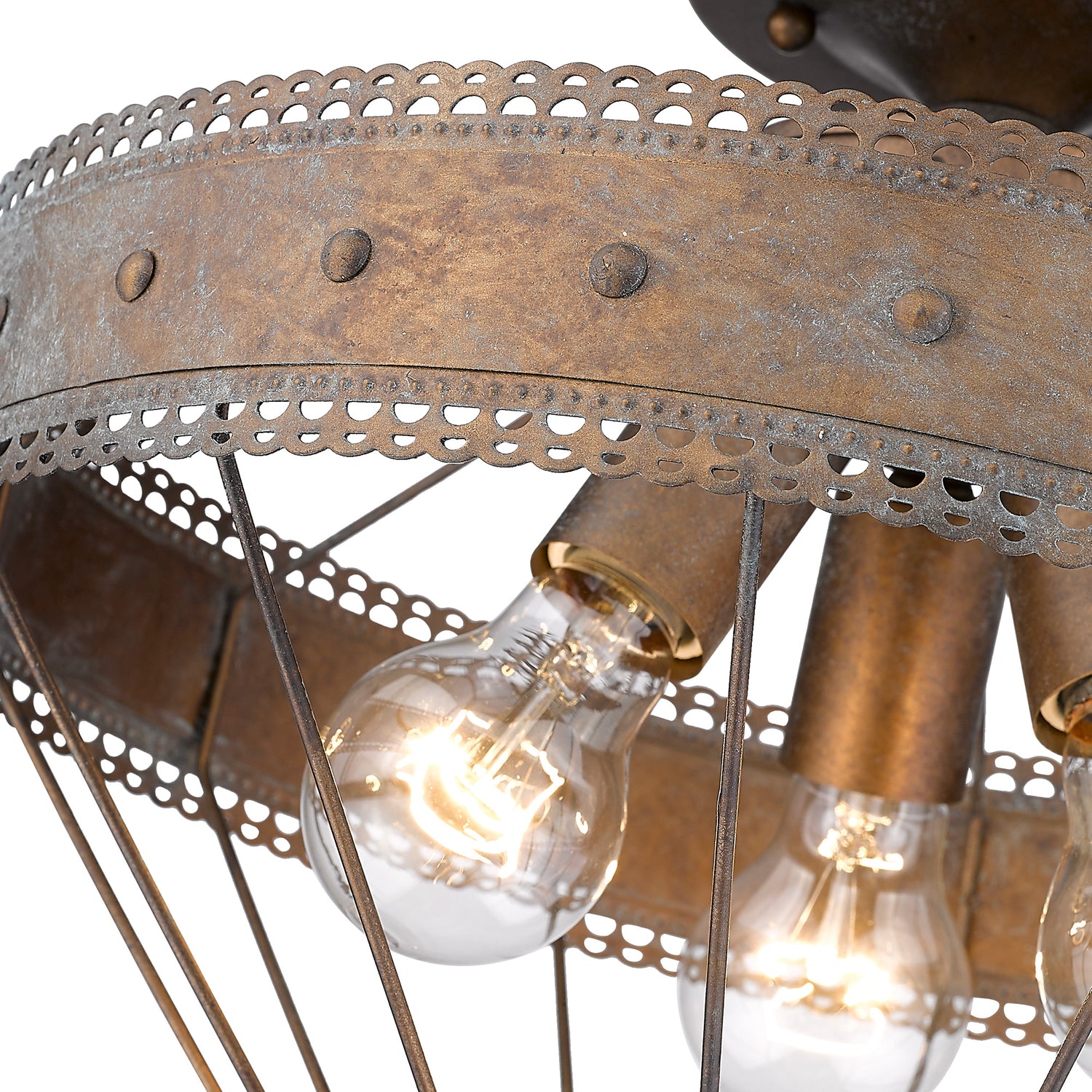 Ferris Semi-Flush in Copper Patina