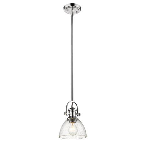 Hines Mini Pendant in Chrome with Seeded Glass