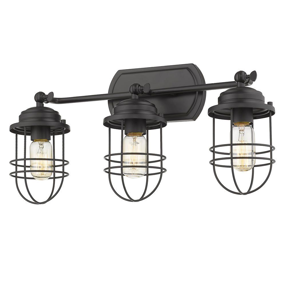 Seaport 3-Light Semi-Flush - Track in Matte Black
