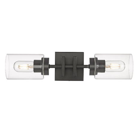 Tribeca 2 Light Wall Sconce in Matte Black