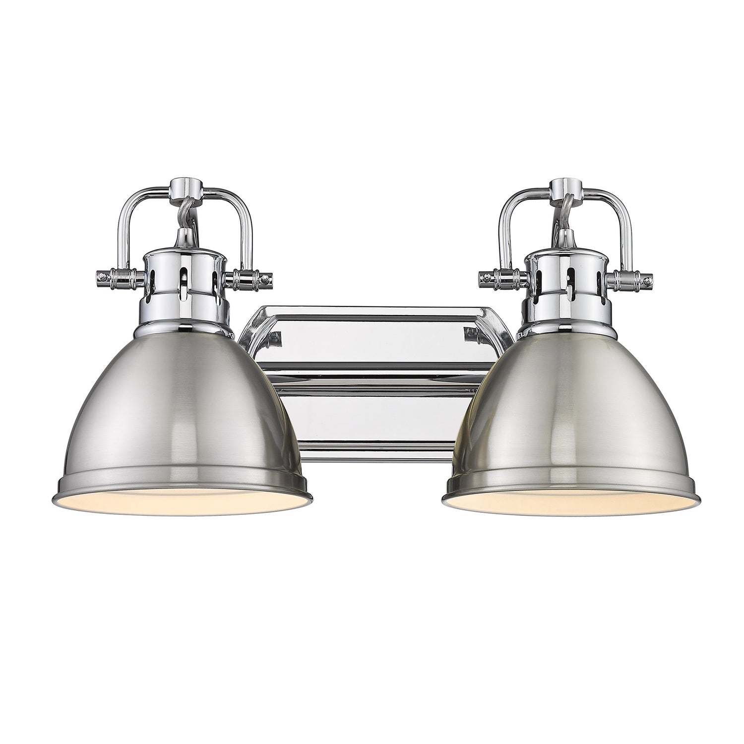 Duncan 2 Light Bath Vanity in Chrome with Pewter Shades