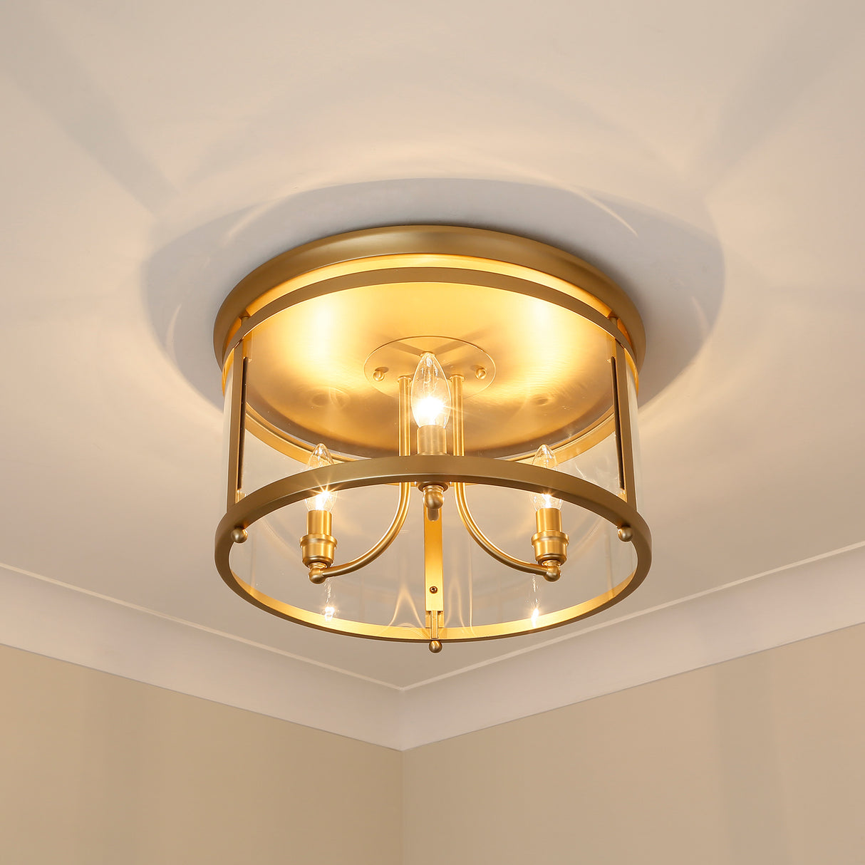 Payton BCB 3 Light Flush Mount in Brushed Champagne Bronze