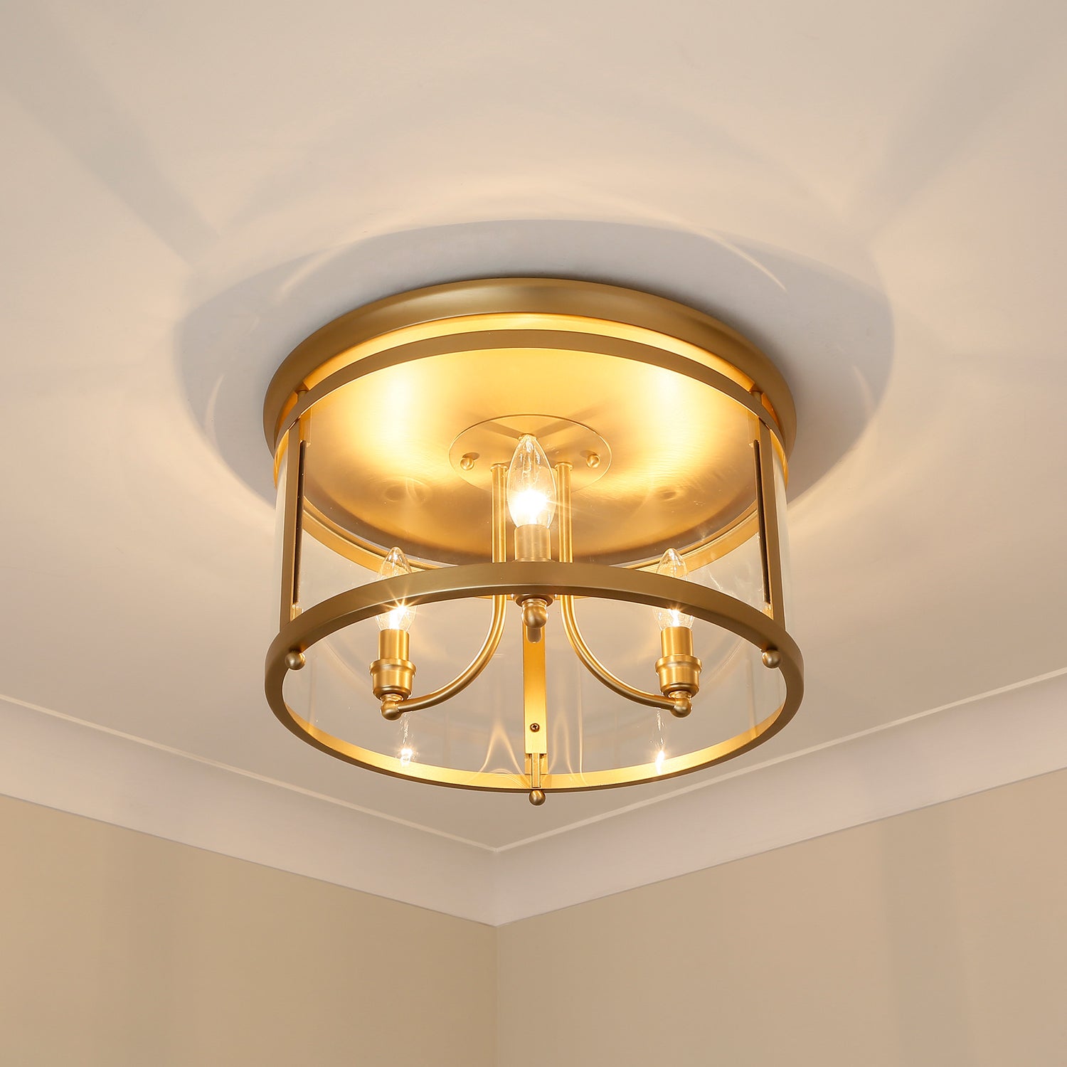 Payton BCB 3 Light Flush Mount in Brushed Champagne Bronze