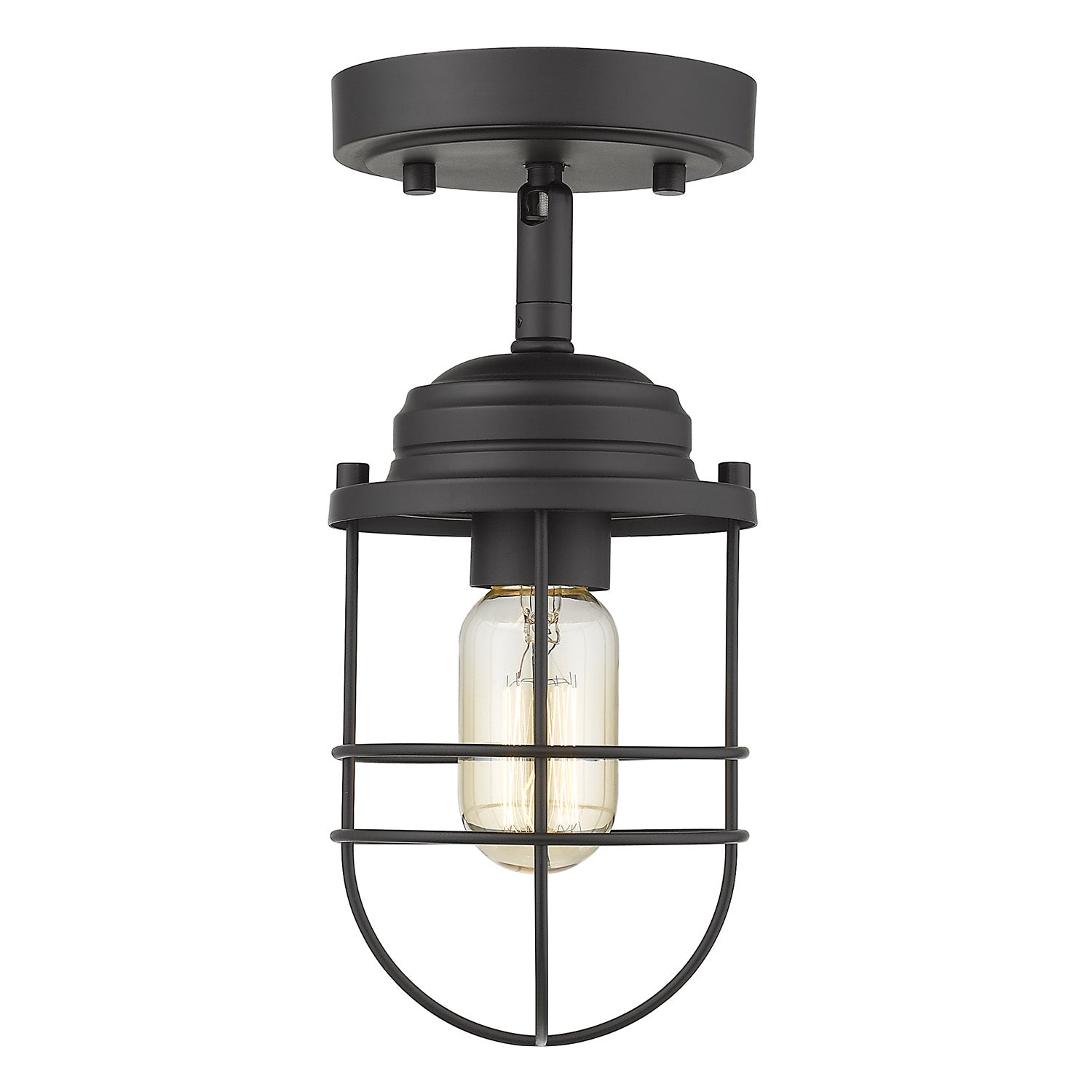 Seaport Semi-Flush in Matte Black