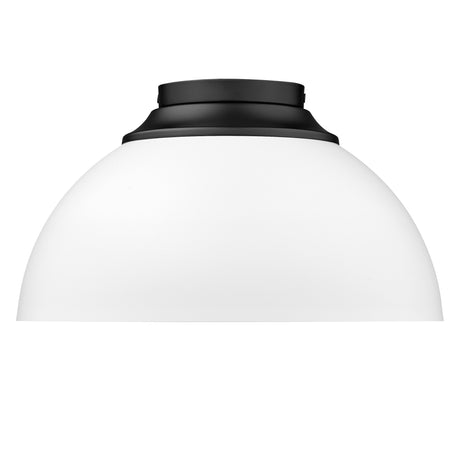 Zoey Flush Mount in Matte Black with Matte White Shade