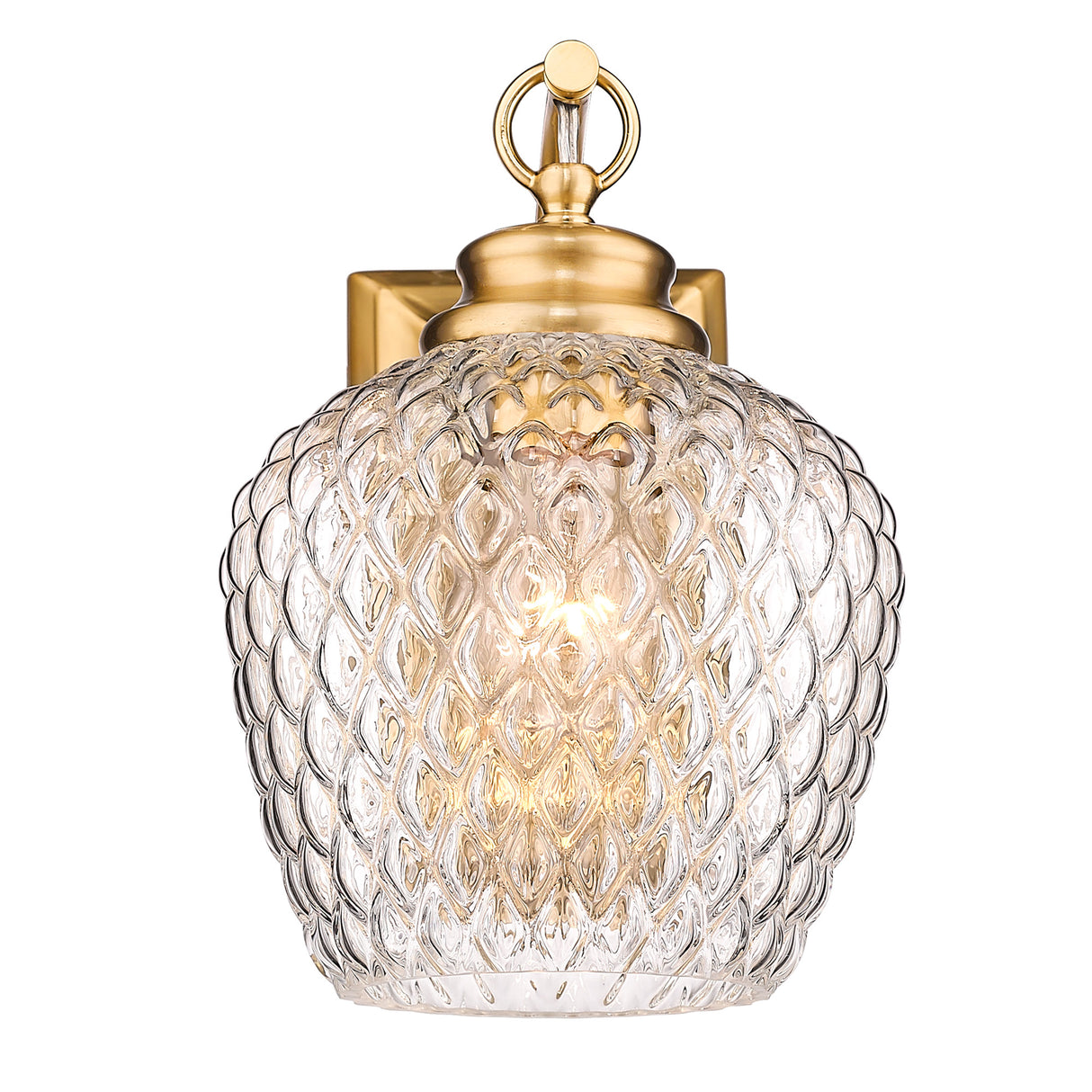 Adeline MBG 1 Light Wall Sconce in Modern Brushed Gold with Clear Glass Shade