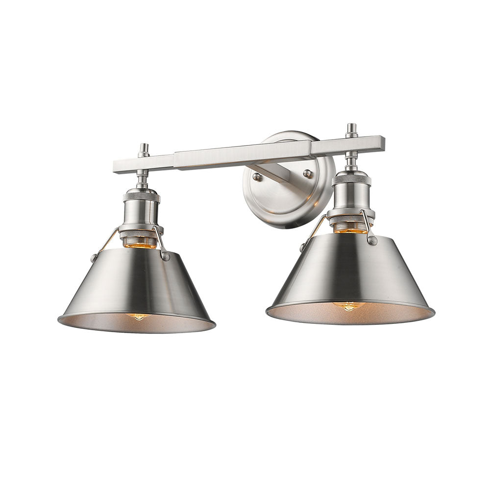 Orwell PW 2 Light Bath Vanity in Pewter with Pewter Shade