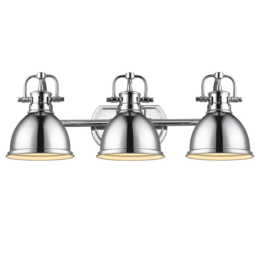 Duncan 3 Light Bath Vanity in Chrome with a Chrome Shade
