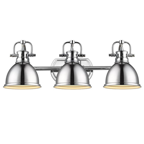 Duncan 3 Light Bath Vanity in Chrome with a Chrome Shade