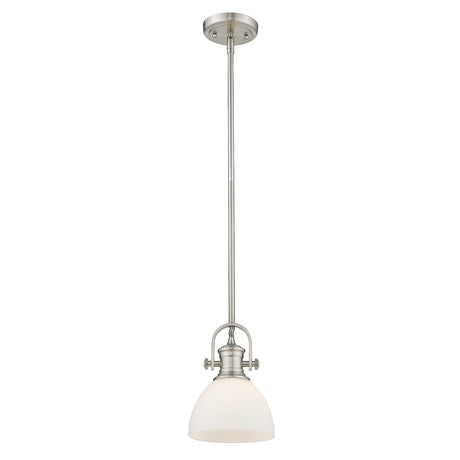 Hines Mini Pendant in Pewter with Opal Glass