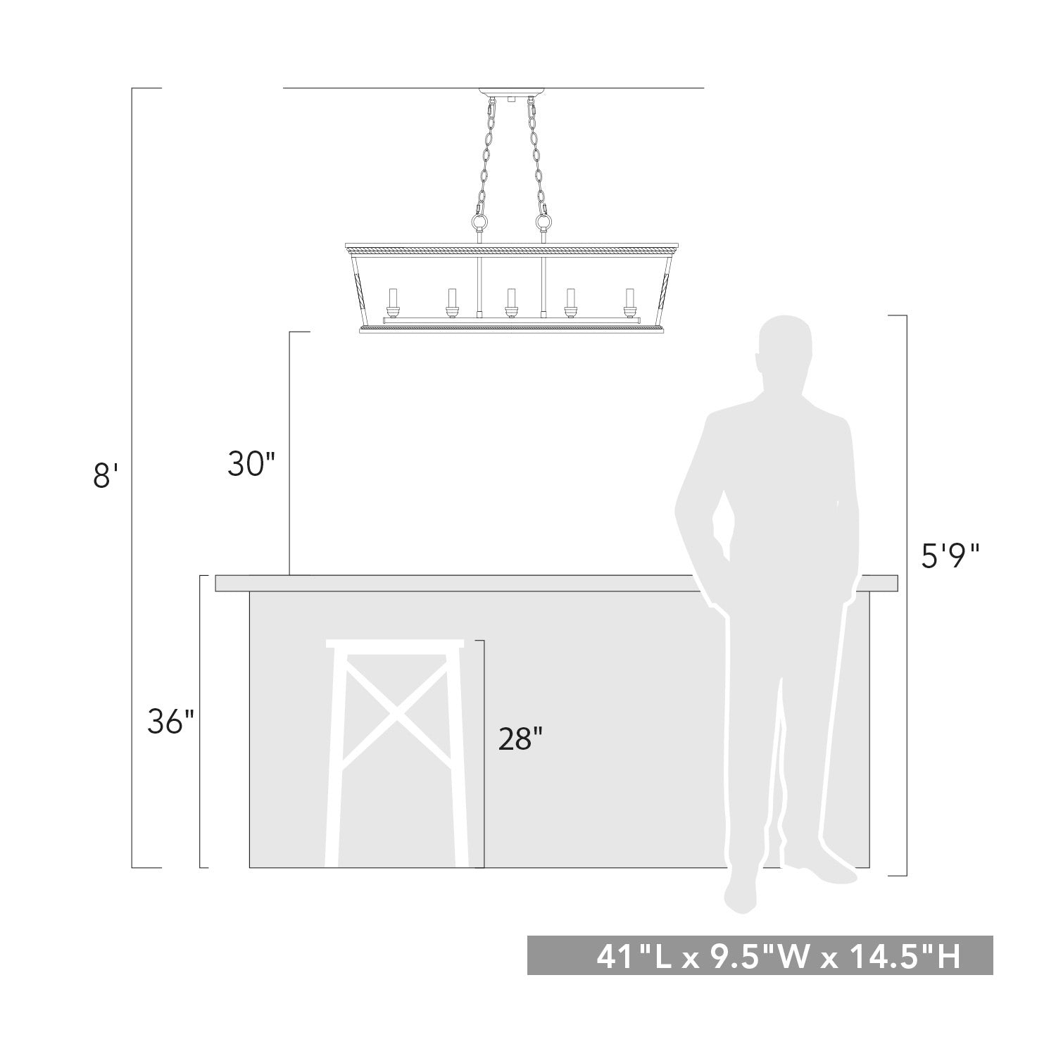 Davenport 5 Light Linear Pendant in Etruscan Bronze