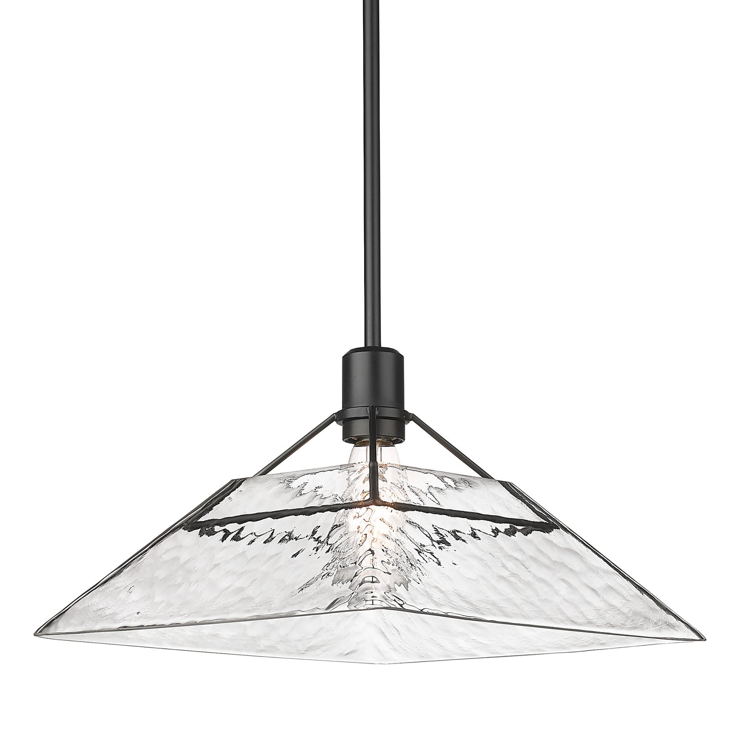 Kepler Medium Pendant in Matte Black with Water Glass Shade