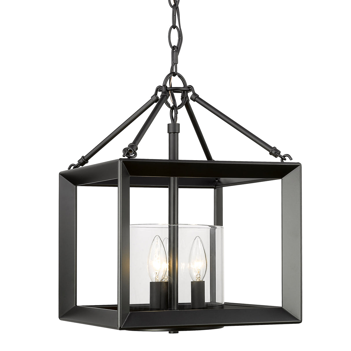 Smyth Convertible Pendant in Matte Black with Clear Glass