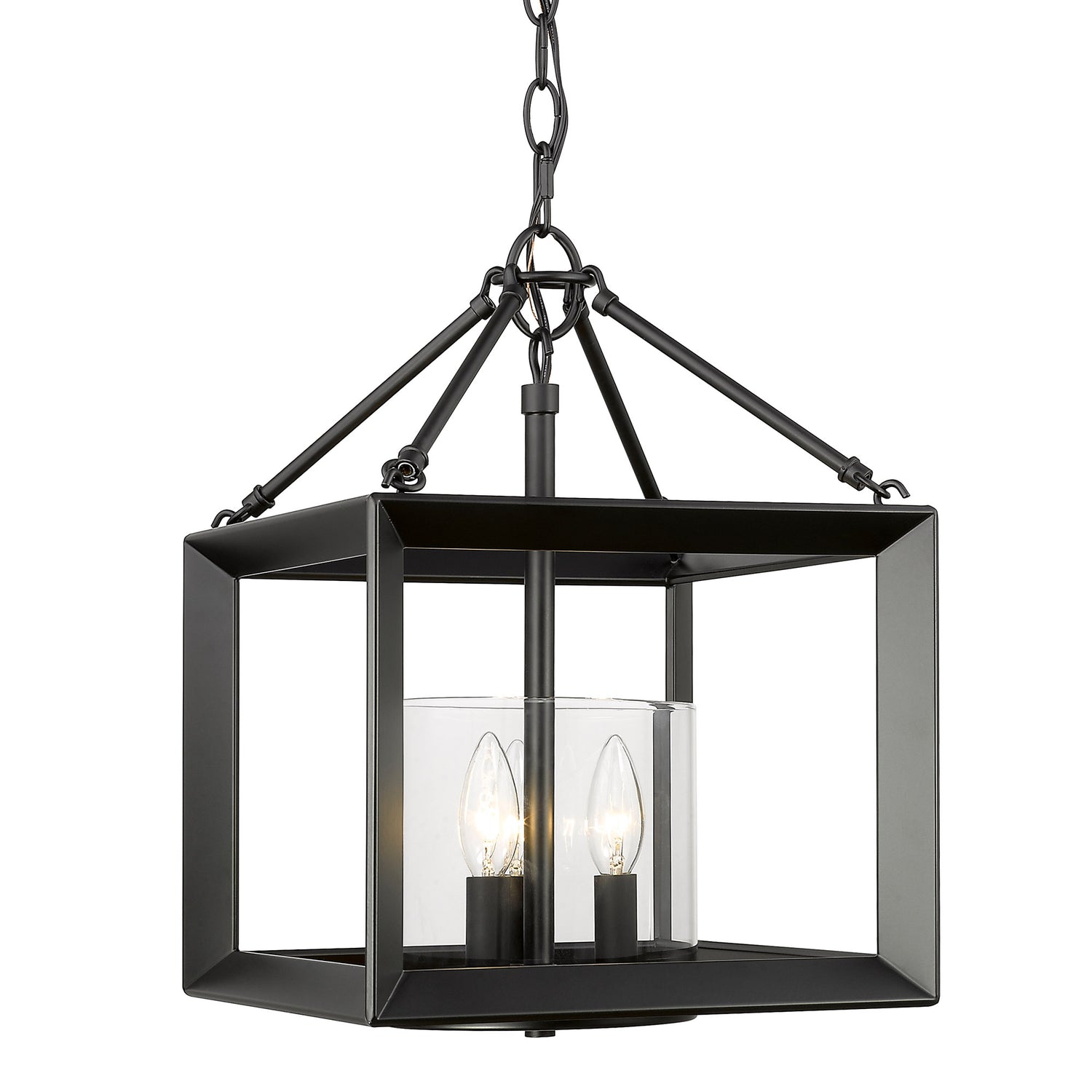 Smyth Convertible Pendant in Matte Black with Clear Glass