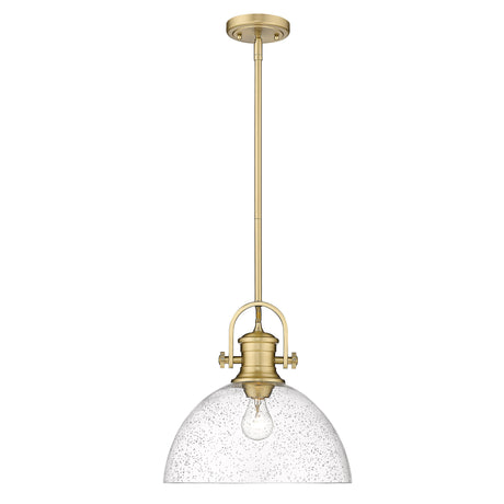 Hines Large Pendant in Brushed Champagne Bronze with Seeded Glass Shades