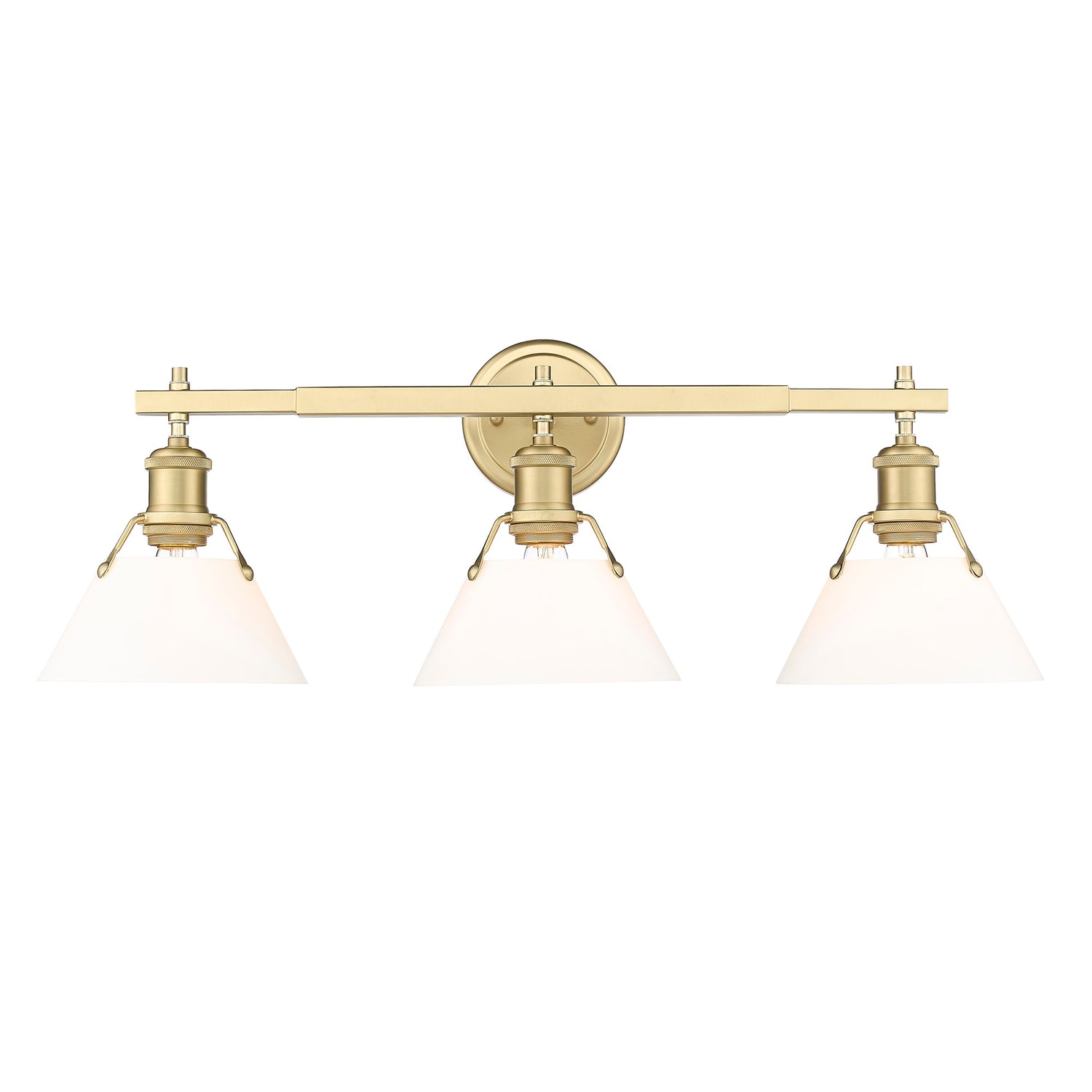 Orwell BCB 3 Light Bath Vanity in Brushed Champagne Bronze with Opal Glass Shades