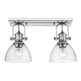 Hines 2-Light Semi-Flush in Chrome with Seeded Glass