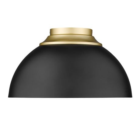 Zoey Flush Mount in Olympic Gold with Matte Black Shade