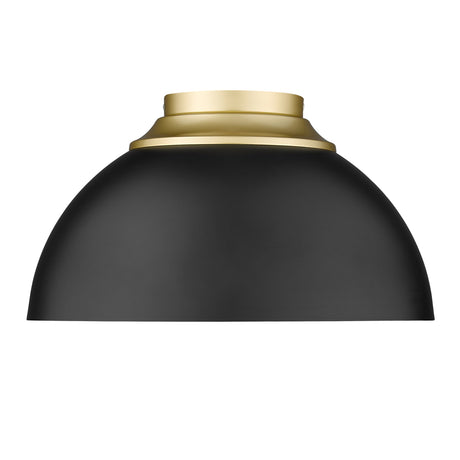 Zoey Flush Mount in Olympic Gold with Matte Black Shade