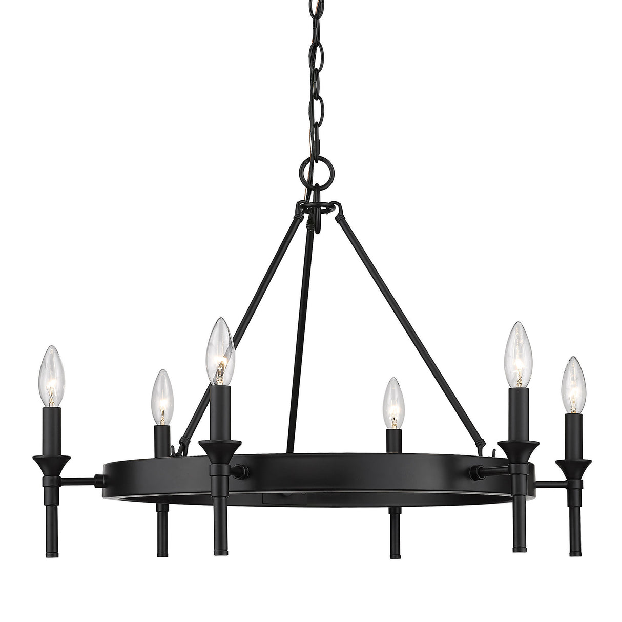 Edinburgh 6 Light Chandelier in Matte Black