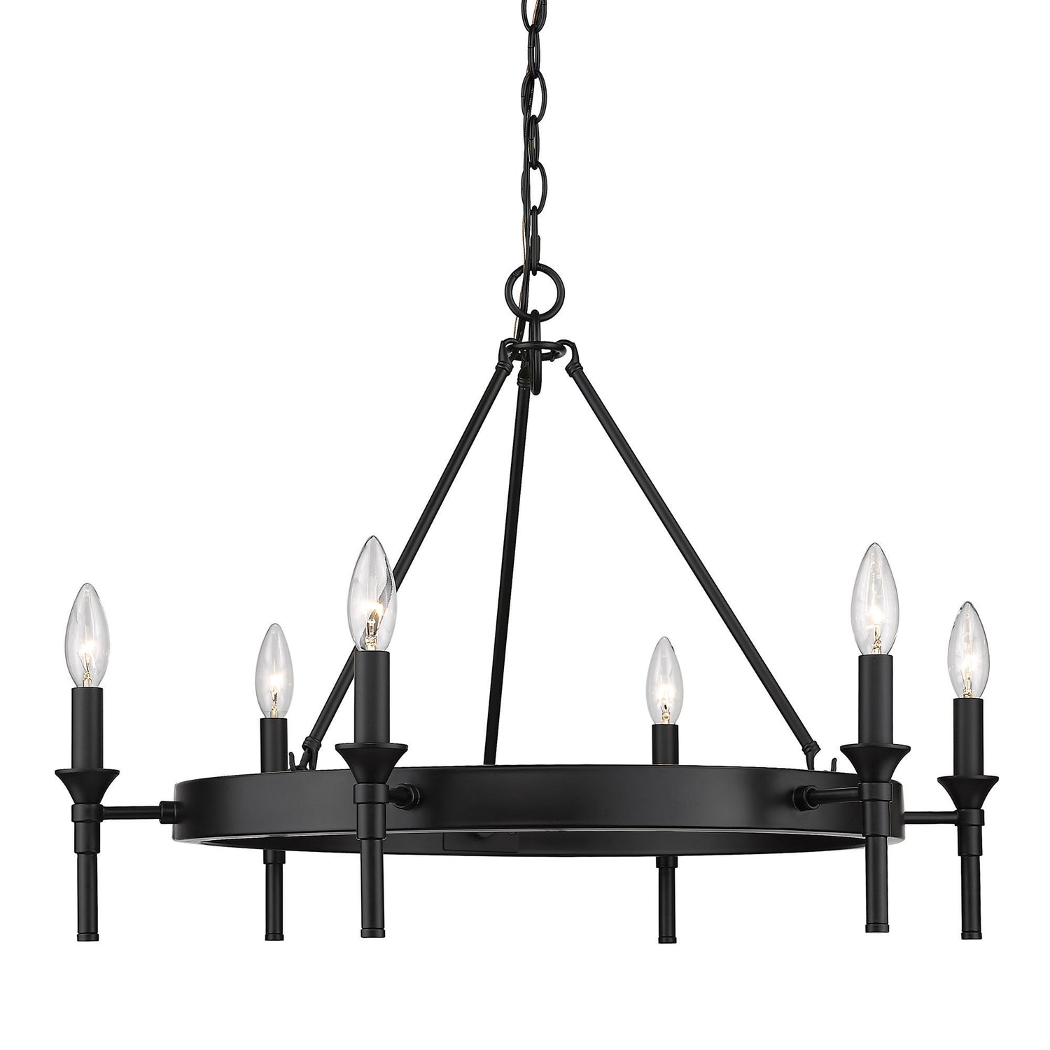 Edinburgh 6 Light Chandelier in Matte Black
