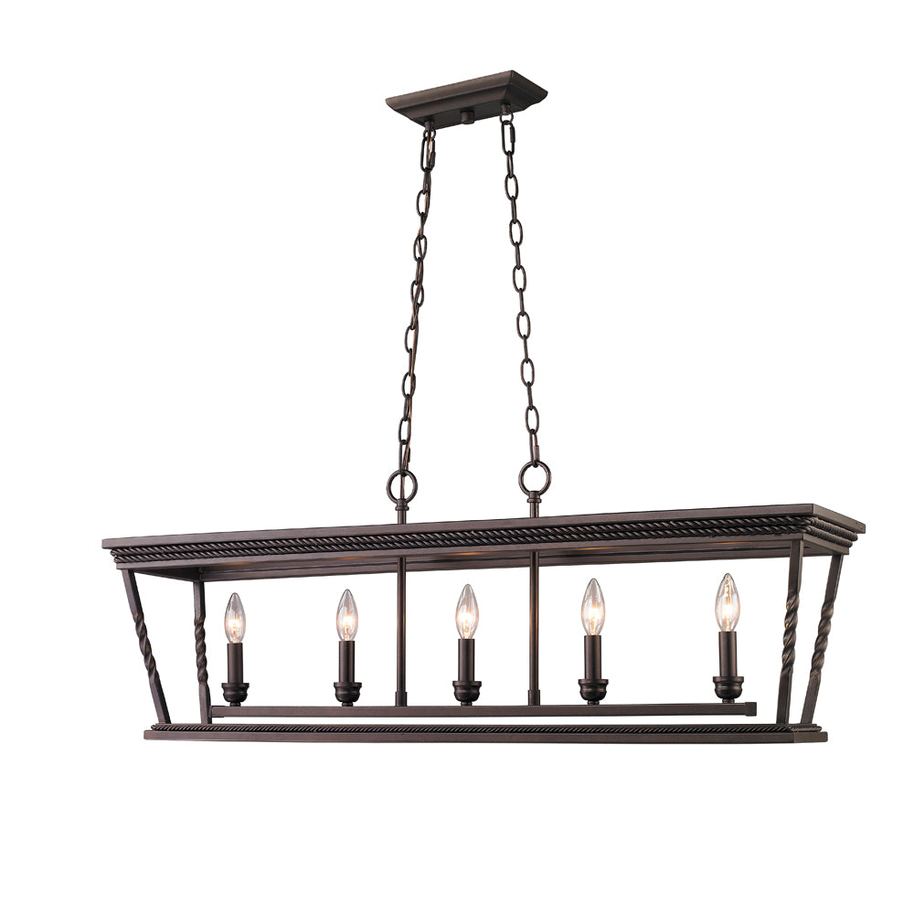 Davenport 5 Light Linear Pendant in Etruscan Bronze