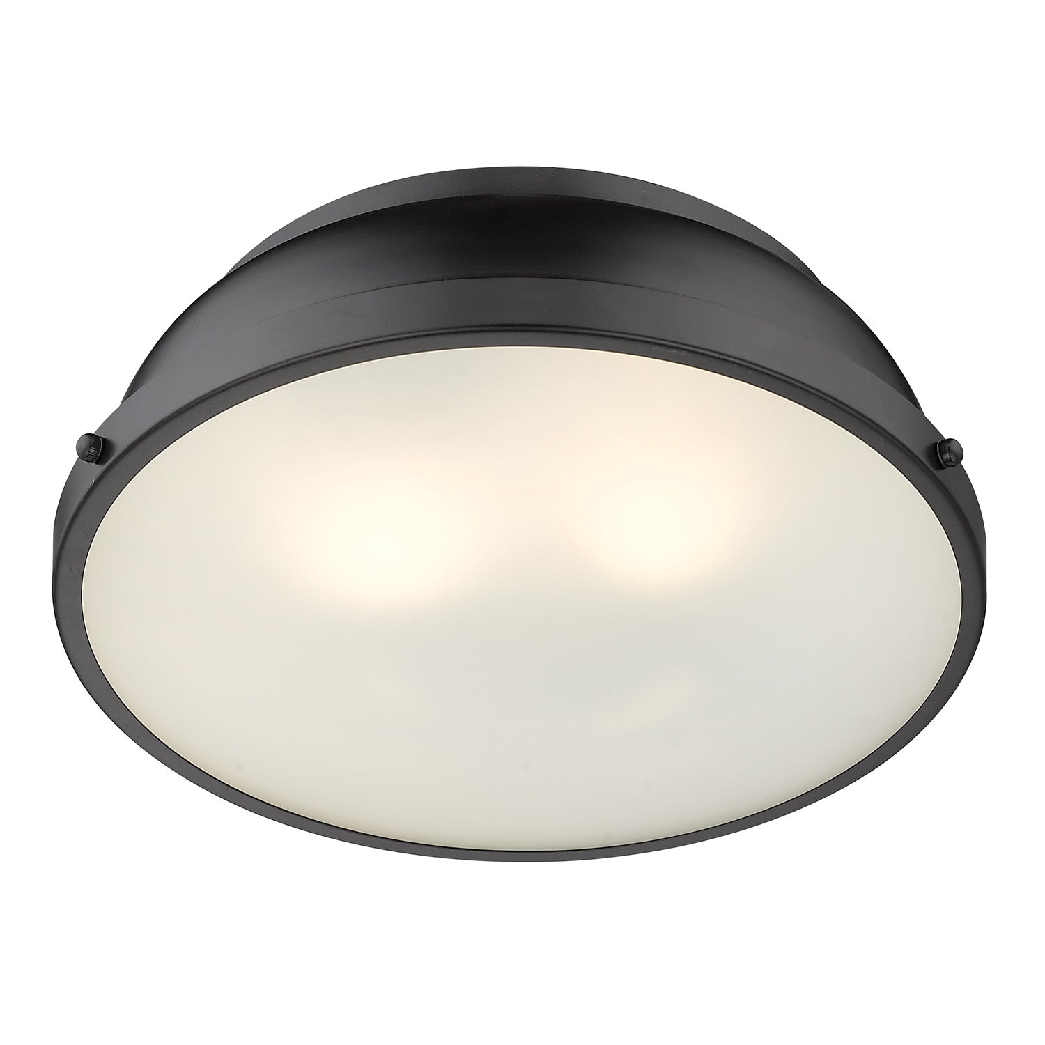 Duncan 14" Flush Mount in Matte Black with a Matte Black Shade
