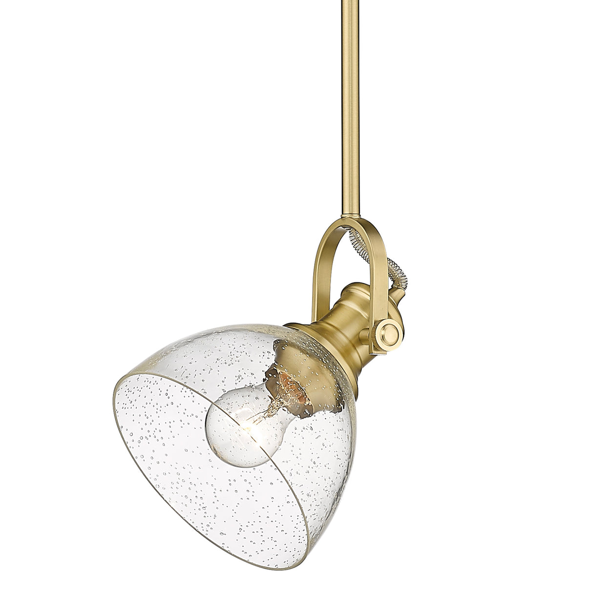 Hines Mini Pendant in Brushed Champagne Bronze with Seeded Glass Shades