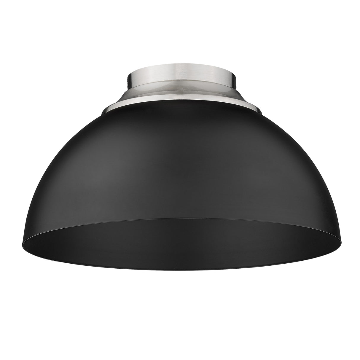 Zoey Flush Mount in Pewter with Matte Black Shade