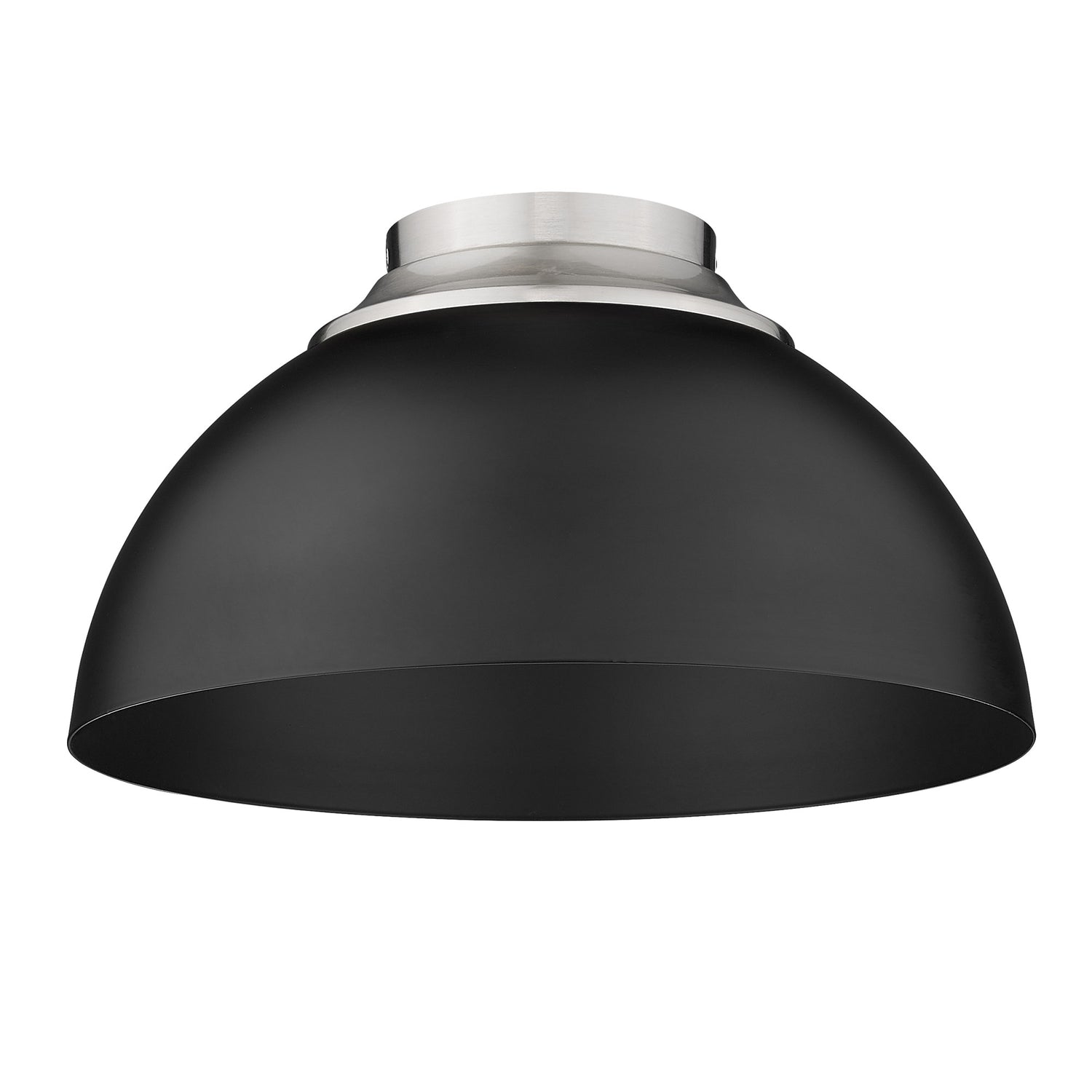 Zoey Flush Mount in Pewter with Matte Black Shade