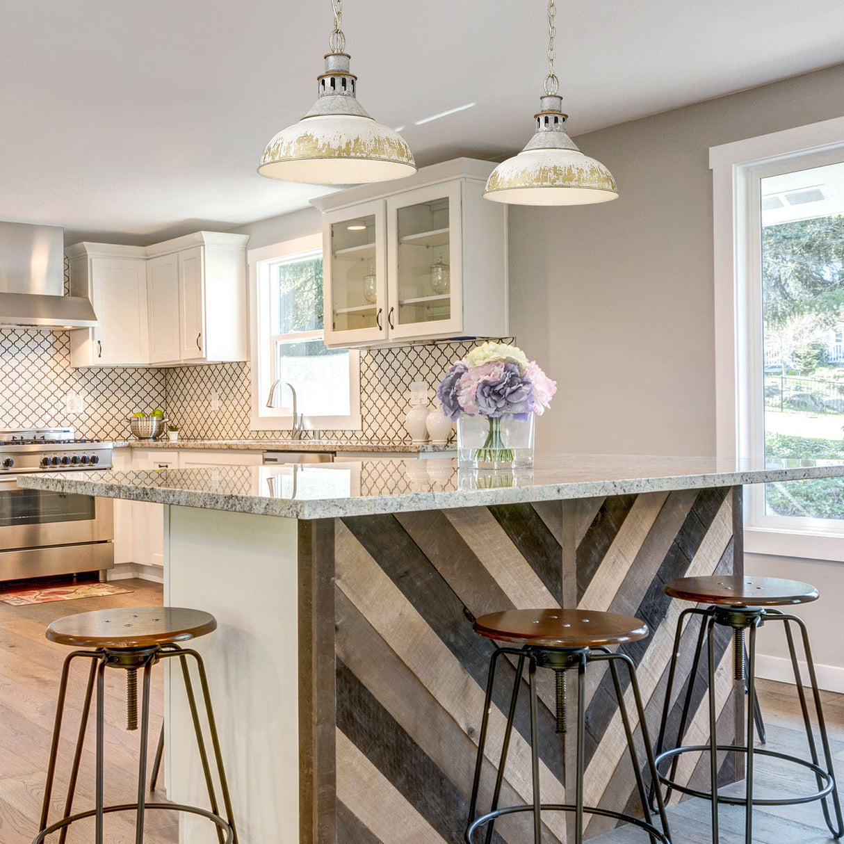 Kinsley Large Pendant in Aged Galvanized Steel