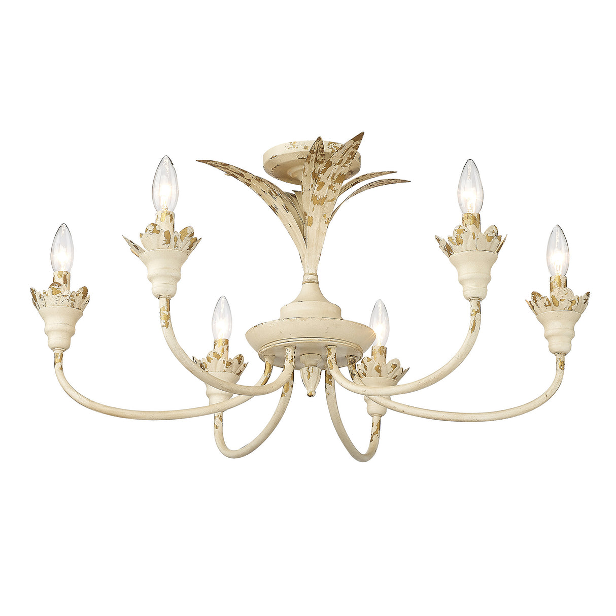 Lillianne 6 Light Semi-Flush in Antique Ivory