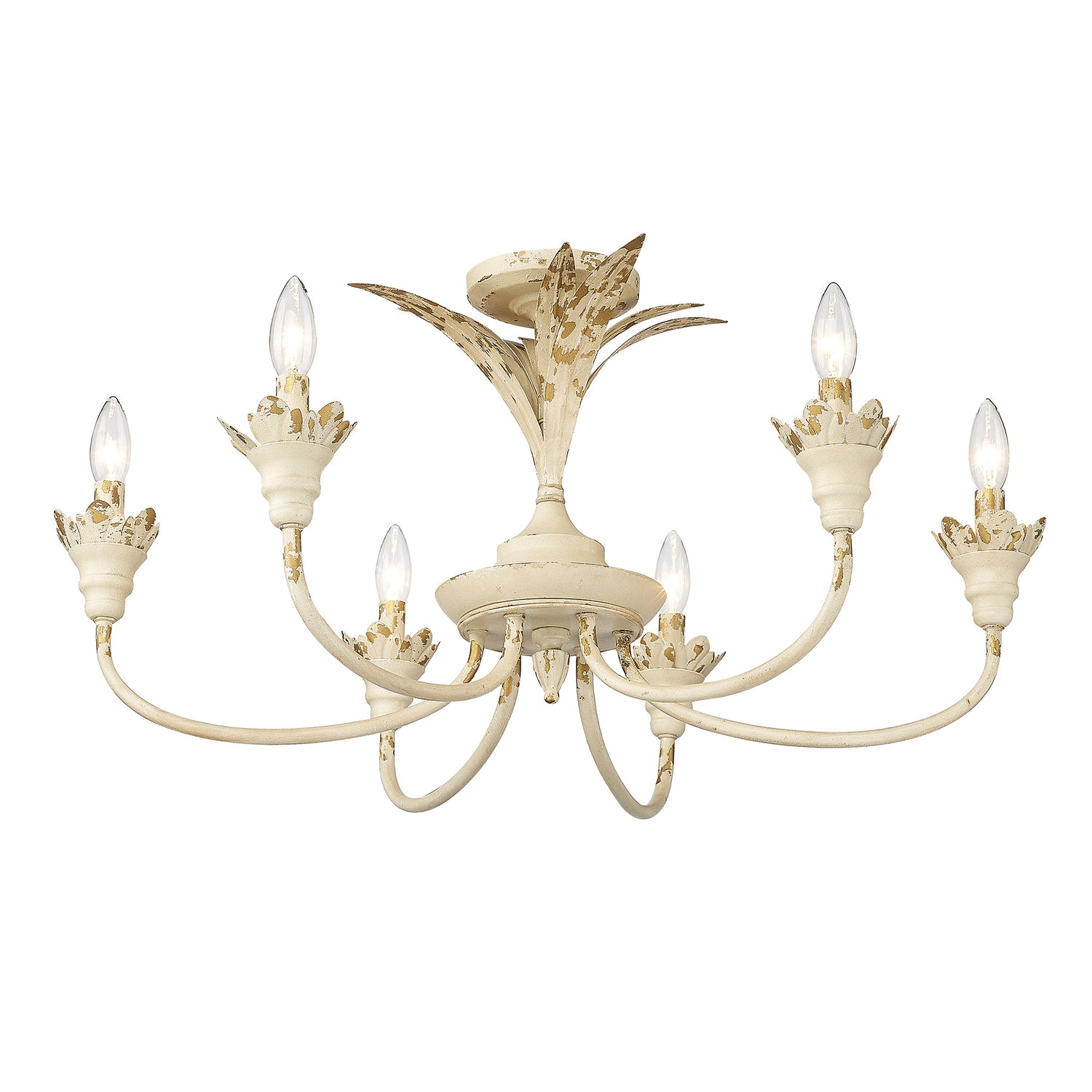 Lillianne 6 Light Semi-Flush in Antique Ivory