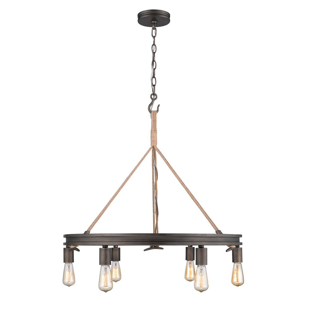 Chatham 6 Light Chandelier in Gunmetal Bronze