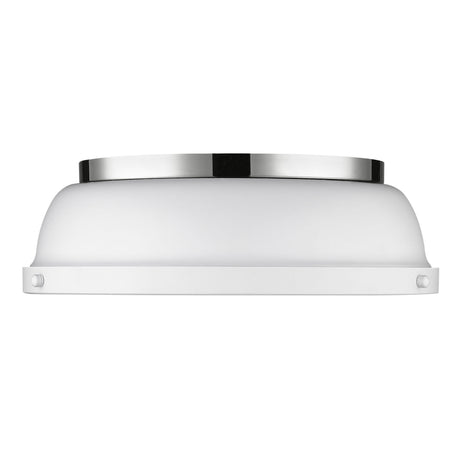 Duncan 14" Flush Mount in Chrome with a Matte White Shade