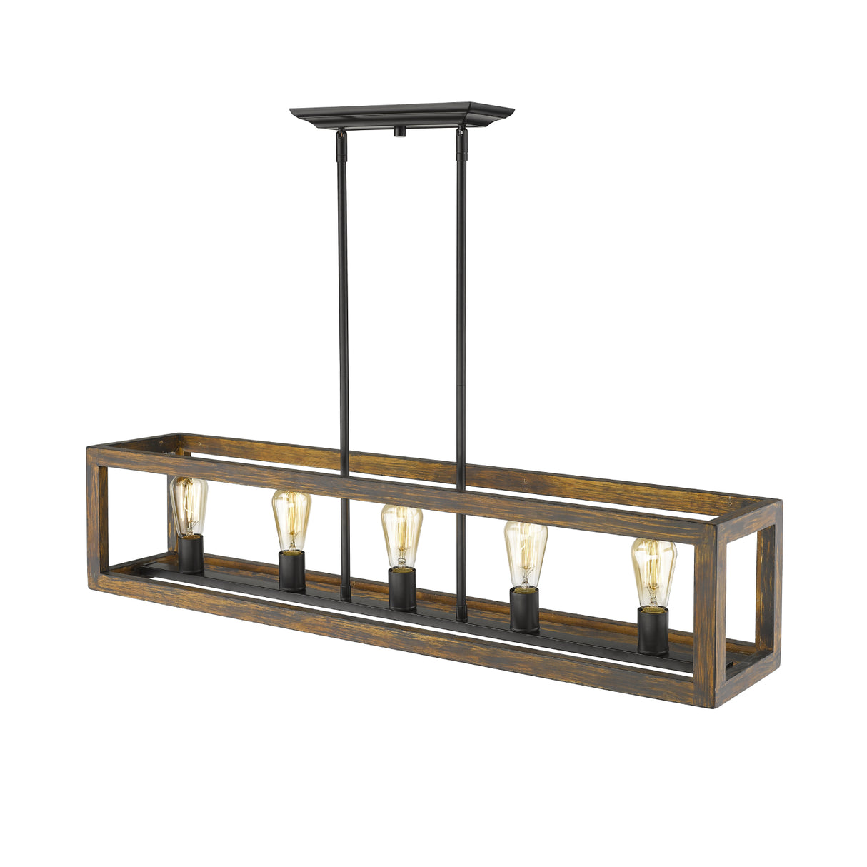 Sutton 5 Light Linear Pendant in Matte Black