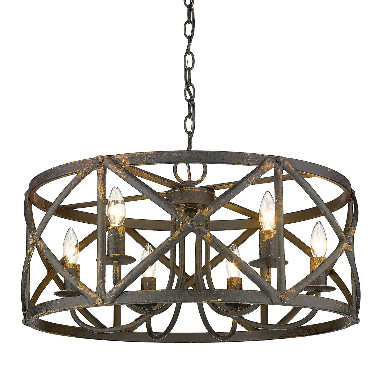 Alcott 6 Light Chandelier in Antique Black Iron