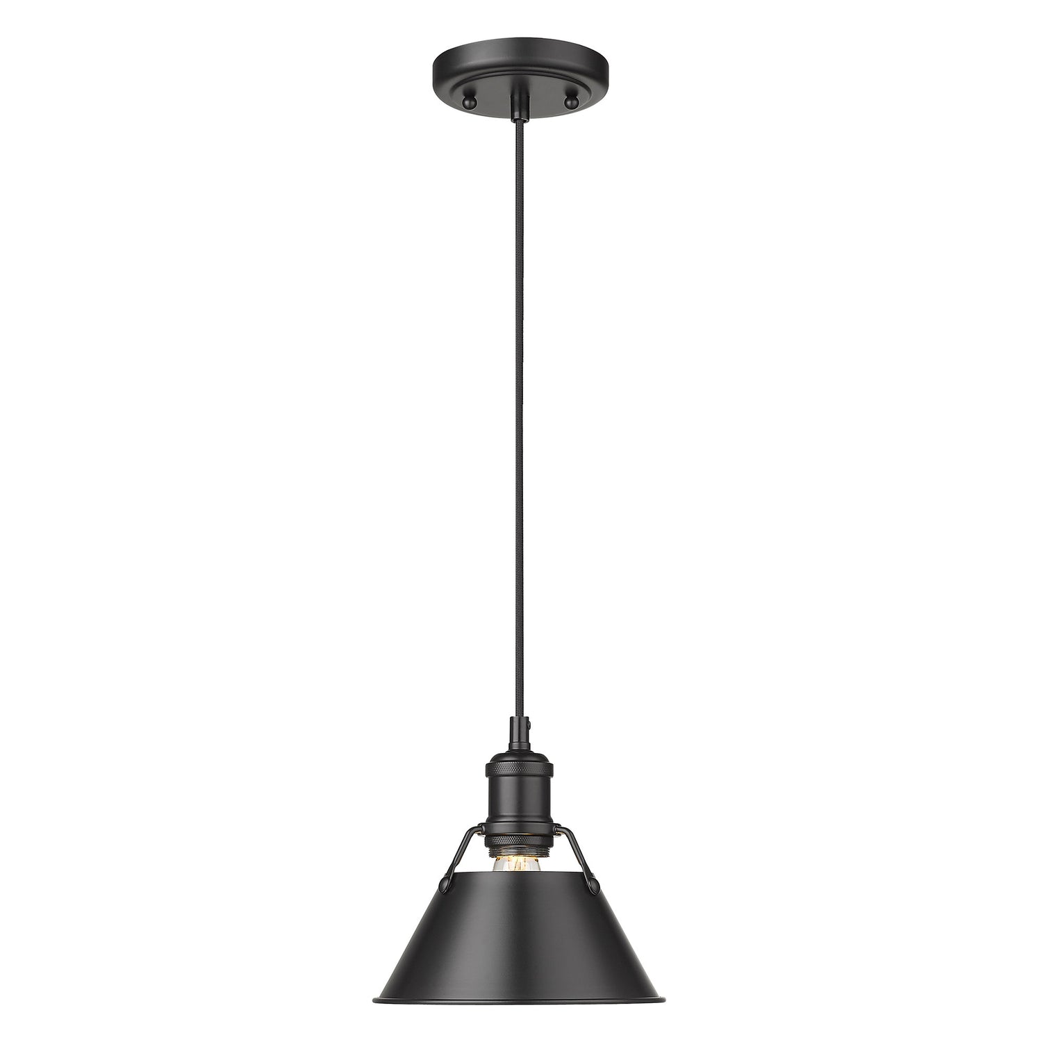 Orwell BLK Mini Pendant - 7" in Matte Black with Matte Black Shade